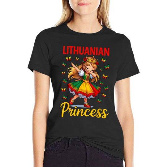 Lithuanian Princess Girl Dab Cute Traditional Dress Girls  Classic T-Shirt