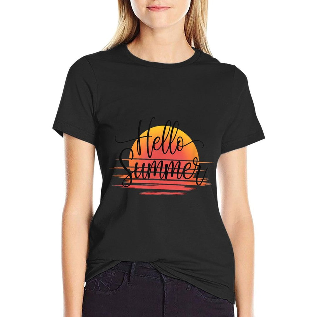 Hello Summer Welcome Summertime Sunset Vacation Men Women  Versatile T-Shirt