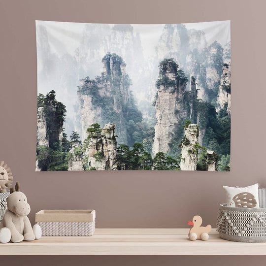 Floating Mountains Zhangjiajie National Forest Park Art Photo Print Tapestry