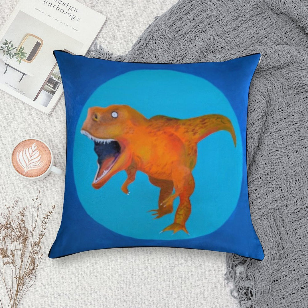 T-Rex Square Soft Reinforced Edging Throw Pillow