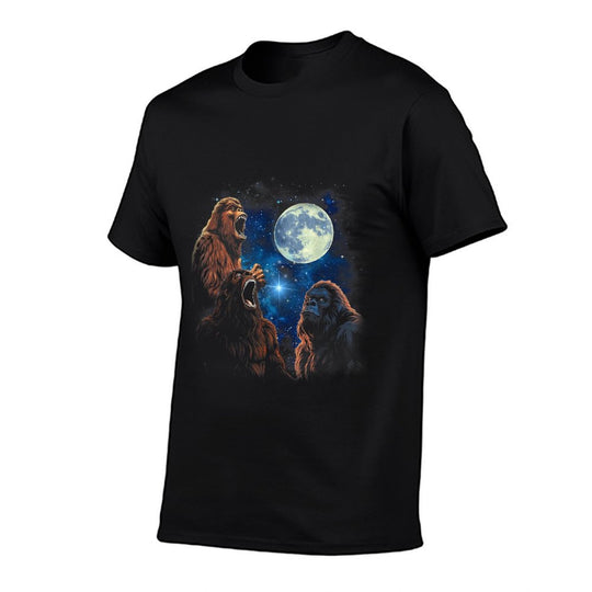 Three Bigfoot Howling At The Moon  Sasquatch Starry Night  Classic T-Shirt