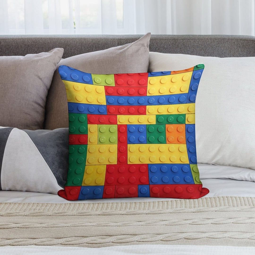 Colorful Bricks Design Soft Ultra-Soft Texture Throw Pillow