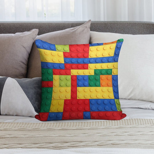 Colorful Bricks Design Soft Ultra-Soft Texture Throw Pillow
