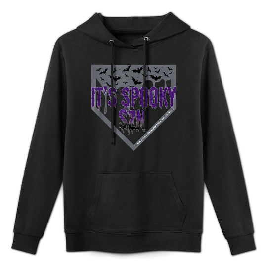 Halloween Baseball It’s Spooky SZN Dripping Letters Bat Shrink-Resistant Hoodie