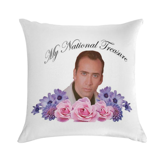 Nicholas Cage - My National Treasure Soft Luxury Feel Throw Pillow