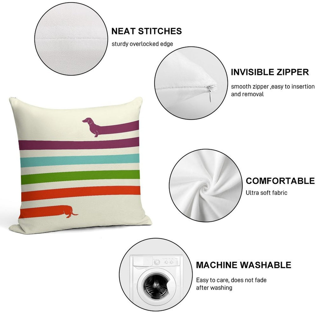 (Very) Long Dachshund Soft High-Density Material Throw Pillow