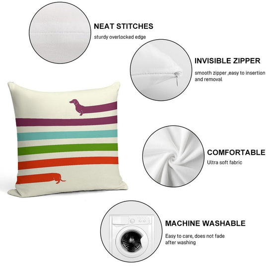 (Very) Long Dachshund Soft High-Density Material Throw Pillow