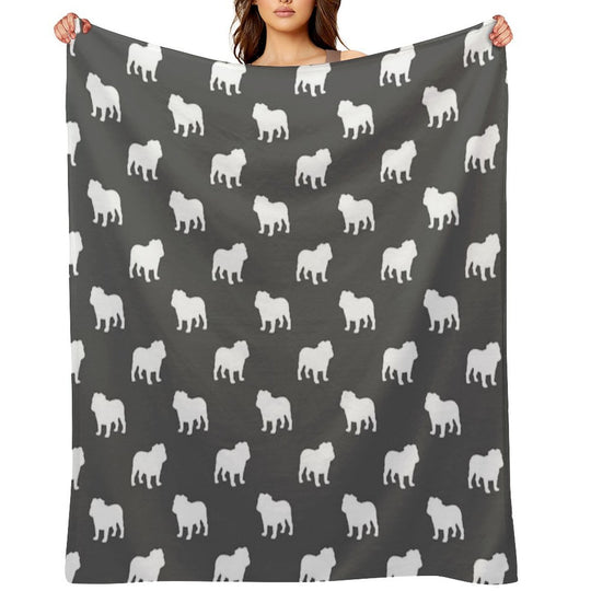 Bulldog Silhouette(s) Shrink-resistant Throw Blanket