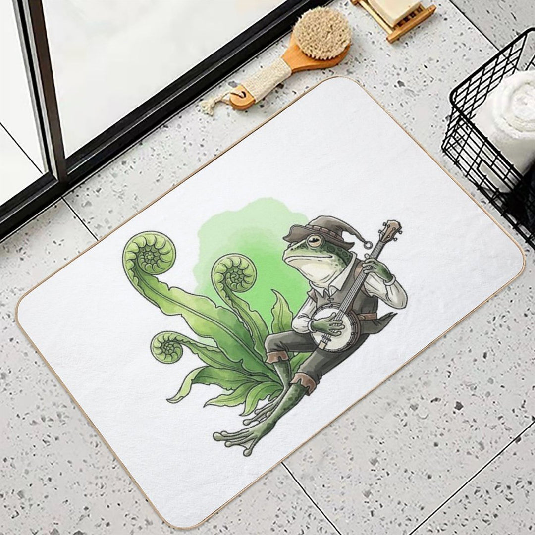 Whimsical Banjo Frog Music  High-Traffic Bath Mat