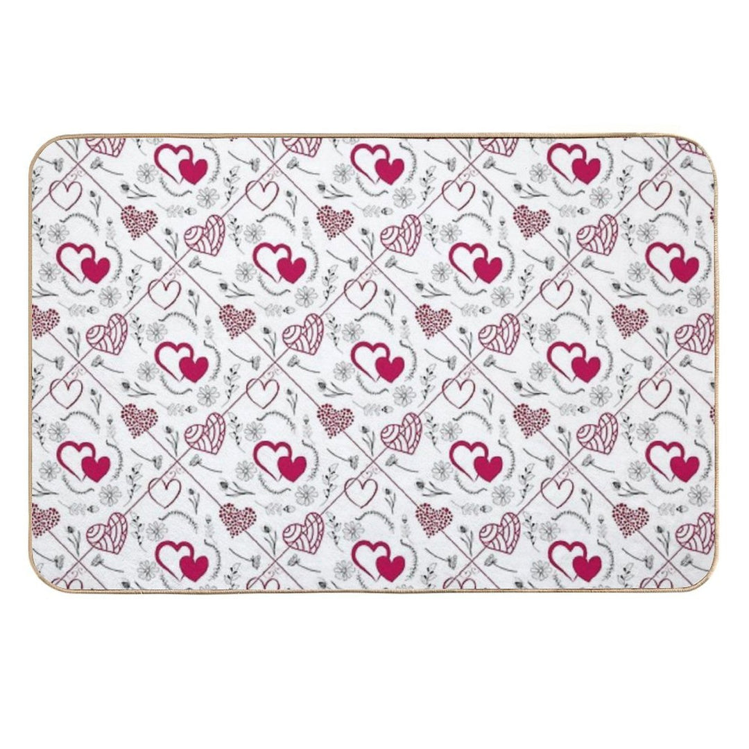 Red & White Hearts Galore  Odorless Bath Mat