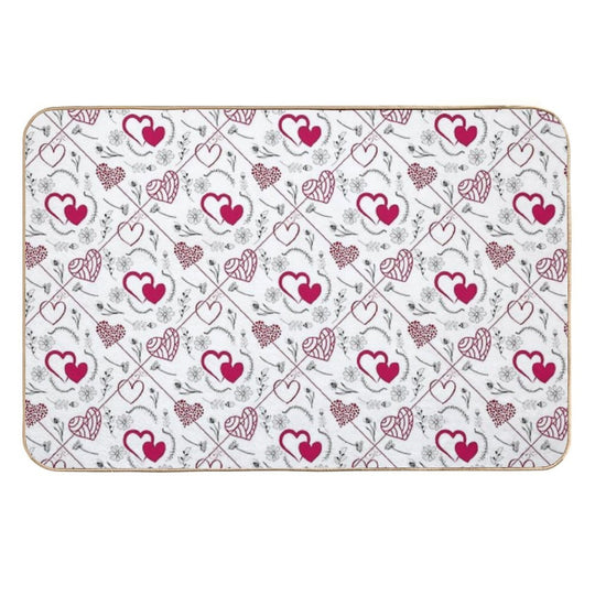 Red & White Hearts Galore  Odorless Bath Mat