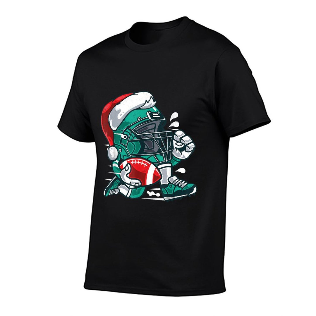Football Christmas Santa for Boys And Girls  High-quality Stitching T-Shirt