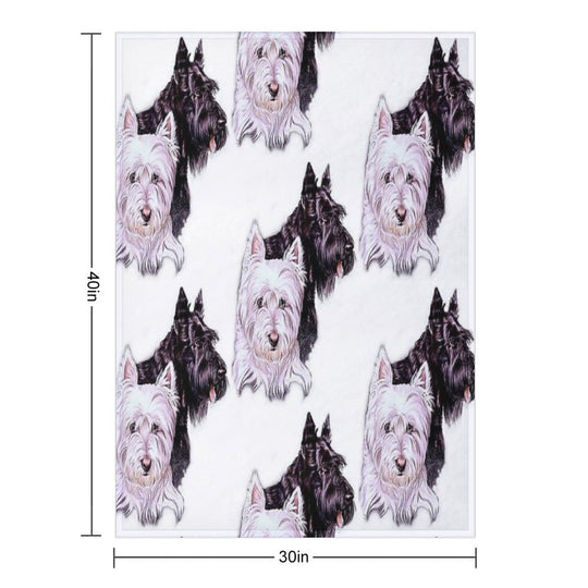 Scotty And Westie Gallimaufry Plush Throw Blanket