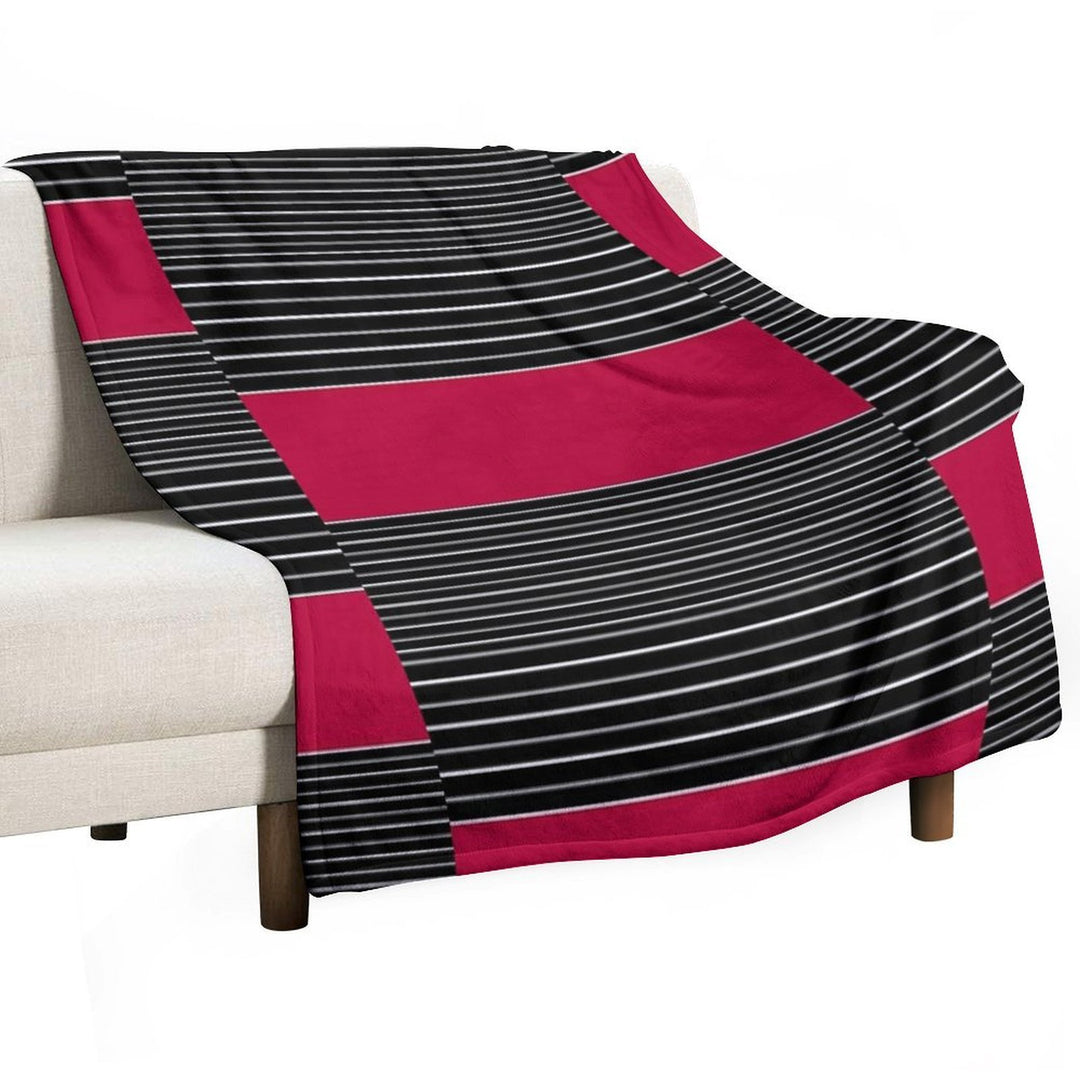 Striped Simple Red , Gray , White Pattern SPORTCLUB All-season Throw Blanket