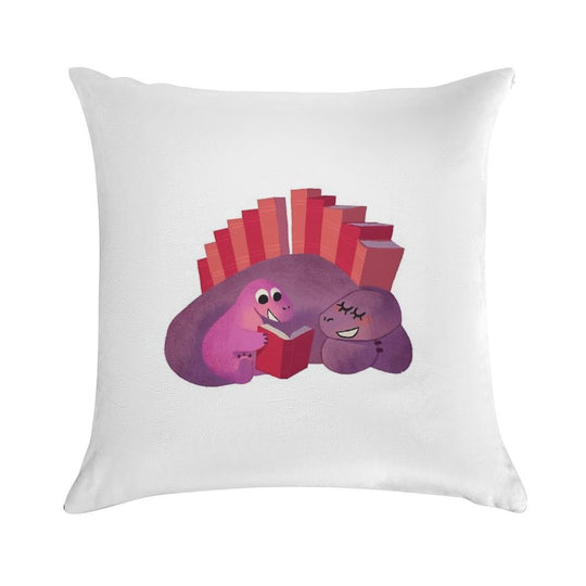 BOOK DINOSAURS 05 Soft Hidden Zipper Throw Pillow