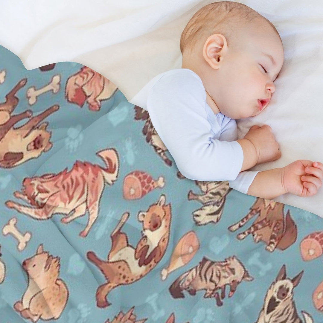 Hyenas in Cerulean Lightweight Throw Blanket