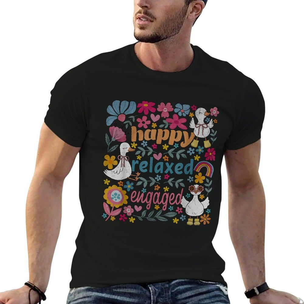 Happy Relaxed Engaged ABA Behavior Analyst Silly Goose  Cotton T-Shirt