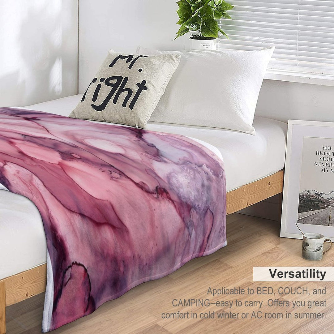 Liquid Mauve Abstract Compact Throw Blanket