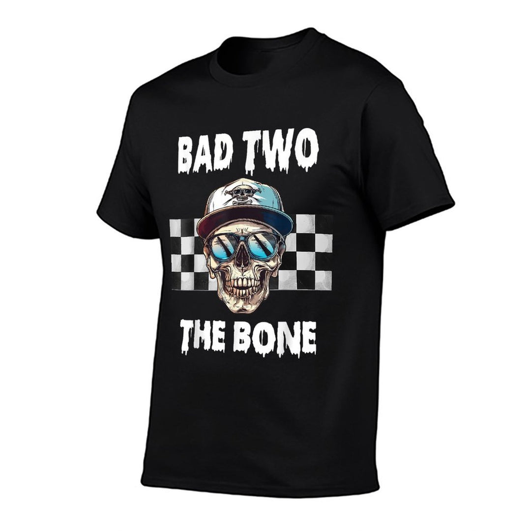 Bad To The Bone Birthday Halloween Skeleton Boy Toddler  Versatile T-Shirt