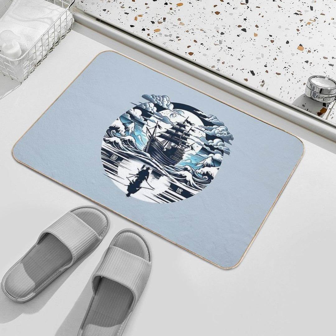 Samurai Ghost Ship  Easy To Clean Bath Mat