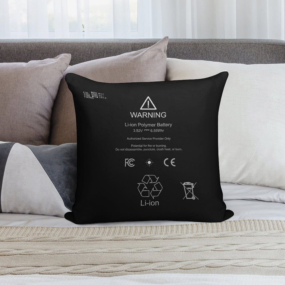 Lithium Ion Battery Soft Anti-Pilling Throw Pillow