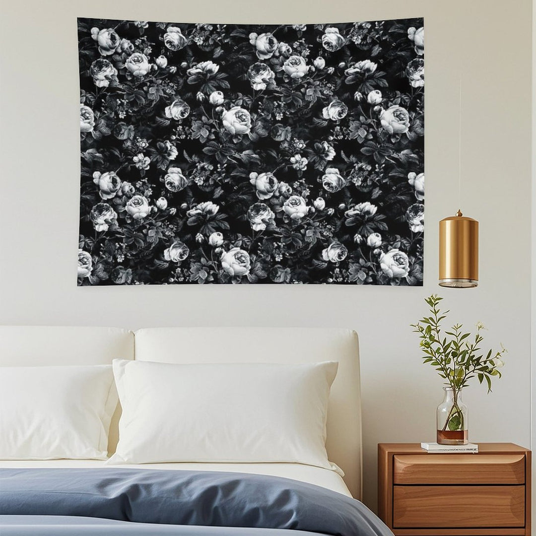 Roses Black And White Tapestry