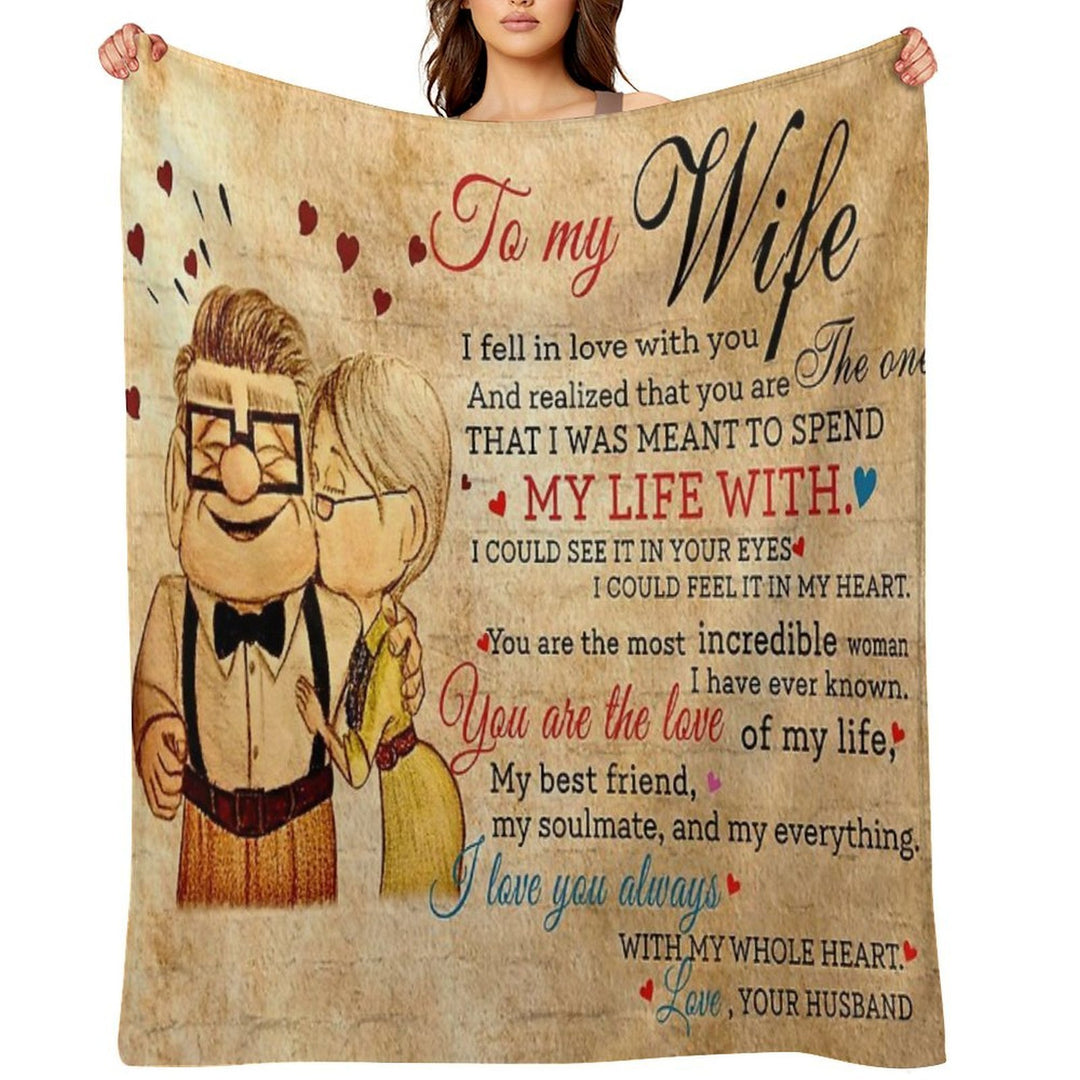 Carl And Ellie To My Wife I Love You Always With My Whole Heart, Valentines Gift For Wife Velvety-soft Throw Blanket