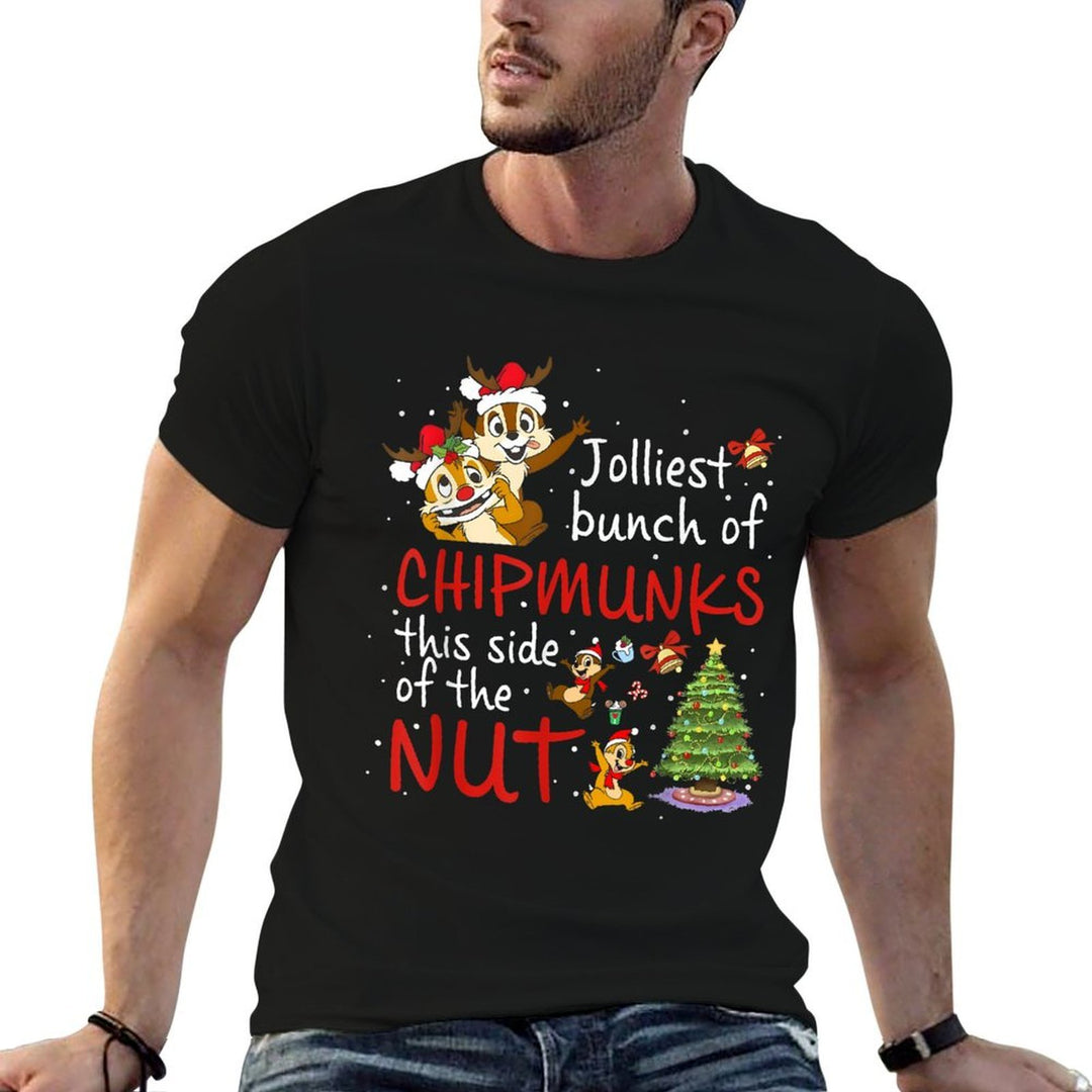 Jolliest Bunch Of Chipmunks This Side Of The Nut Christmas  Oversized Silhouette T-Shirt