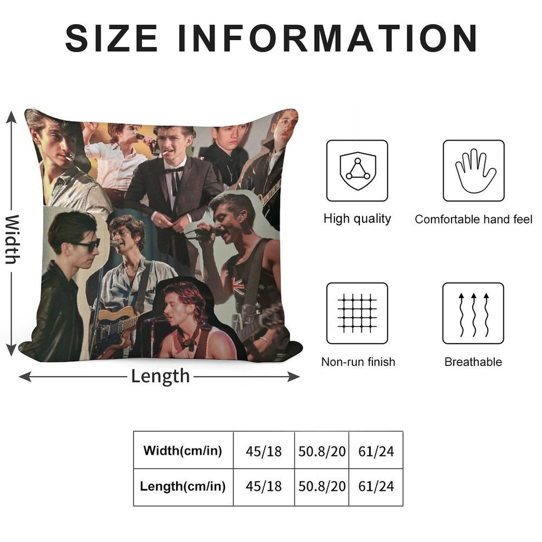 Alex Turner Arctic Monkeys Collage Soft Skin-Friendly Throw Pillow