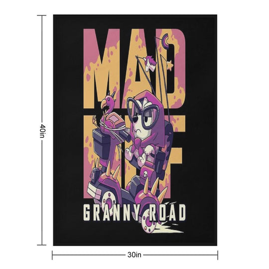 Mad Muf Granny Road  Muffin Heeler, Aussie Dog, Bingo, Bandit, Chilli Premium Throw Blanket
