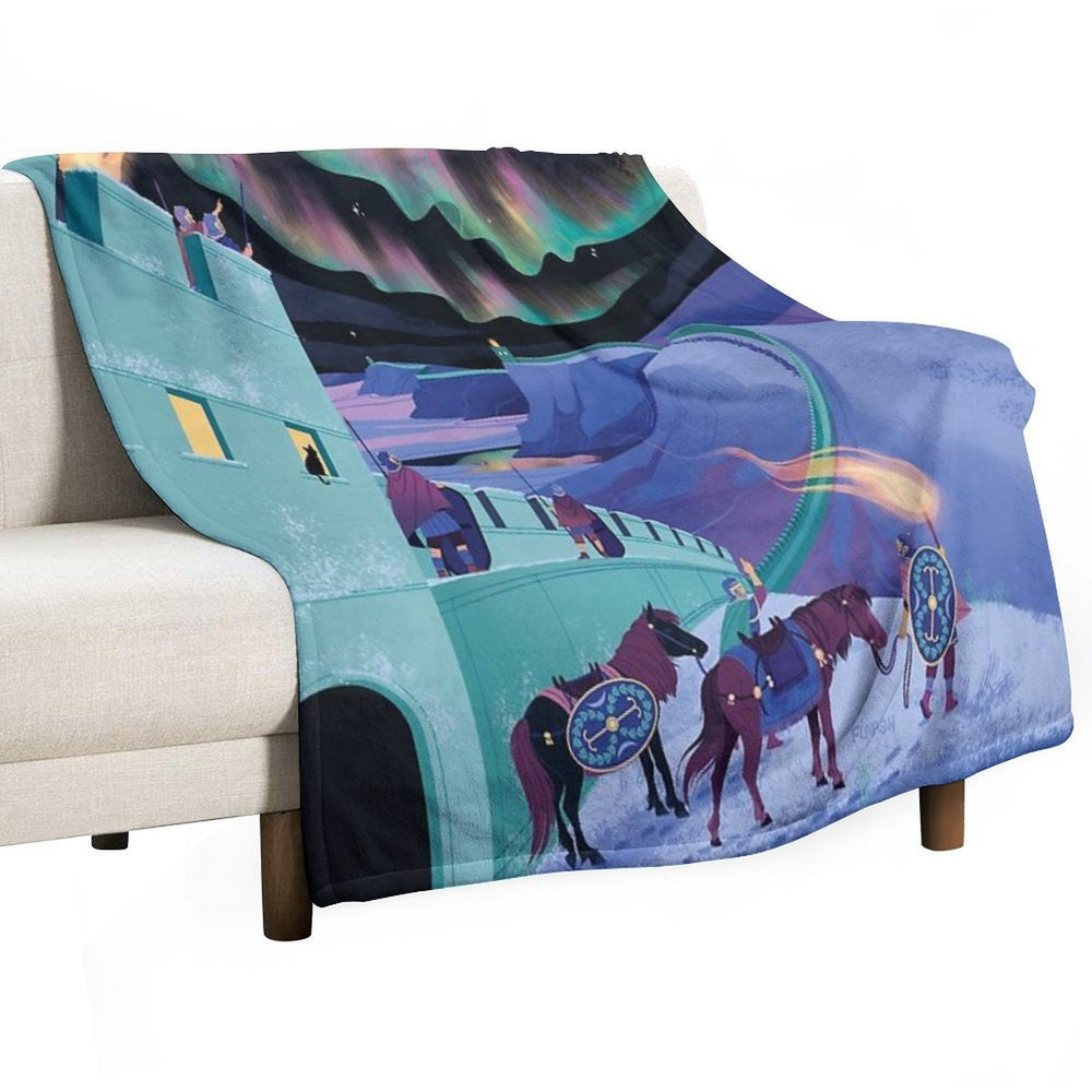 Lights Over Hadrians Wall Durable Throw Blanket