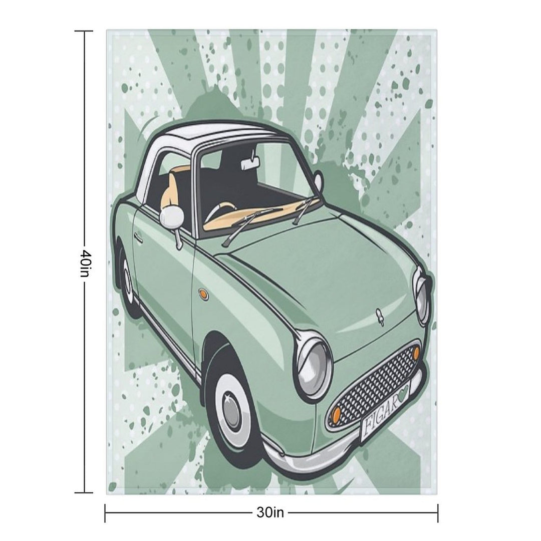 Emerald Green Nissan Figaro Versatility Throw Blanket