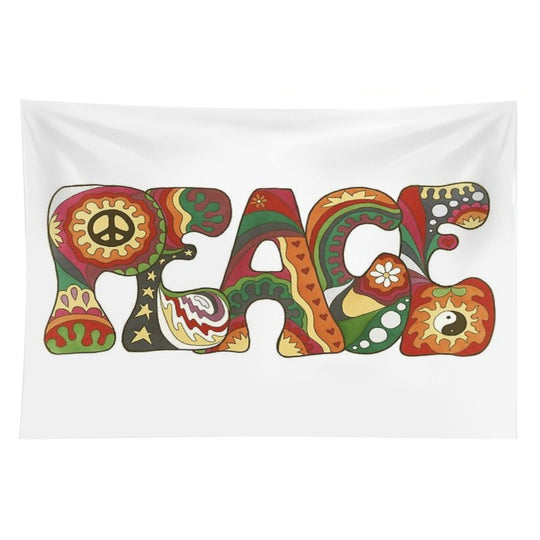 Vintage Psychedelic Peace Tapestry