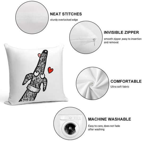 Scribblehound of Love Soft High-Density Material Throw Pillow