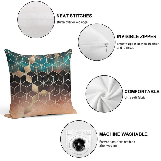 Ombre Dream Cubes Soft Warmth Comfort Throw Pillow
