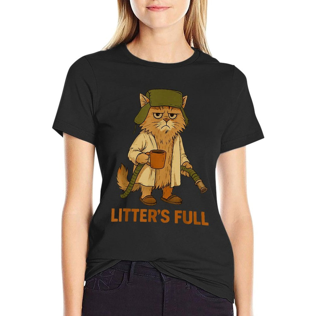 Litter’s Full Funny Cat Lovers Christmas Xmas Pjs Men Women Comfortable T-Shirt