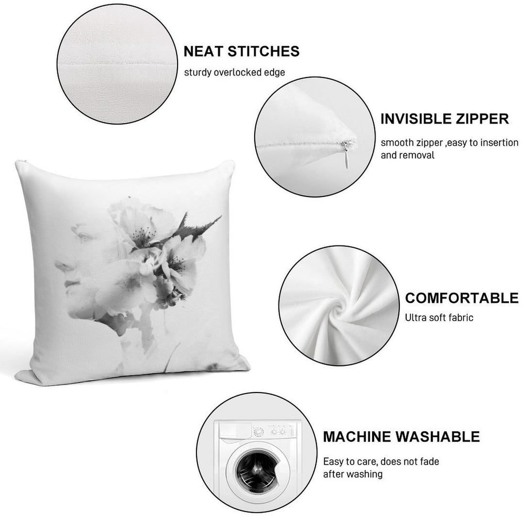 Fine Art, Double Exposure Soft Easy Maintenance Throw Pillow