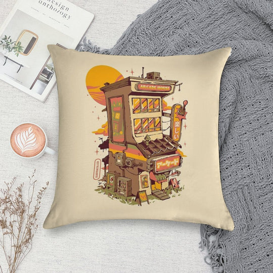 Arcade House Soft High-Density Material Throw Pillow