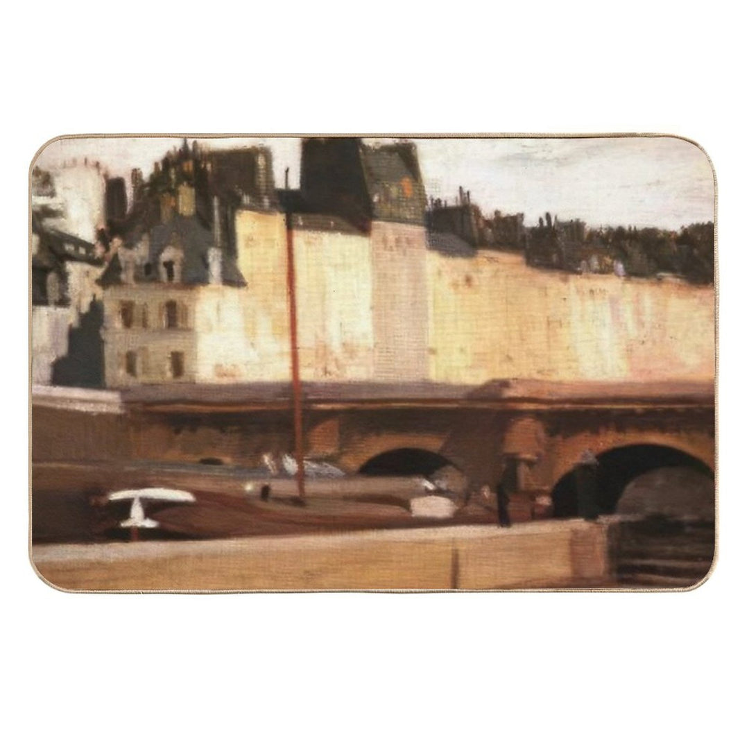 Écluse De La Monnaie   1909 by Edward Hopper  Anti-Trip Bath Mat
