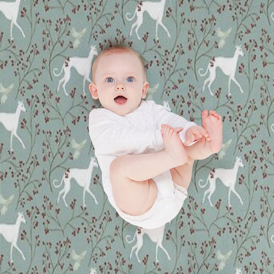 A Greyhound And His Bird Friend Sustainable Throw Blanket
