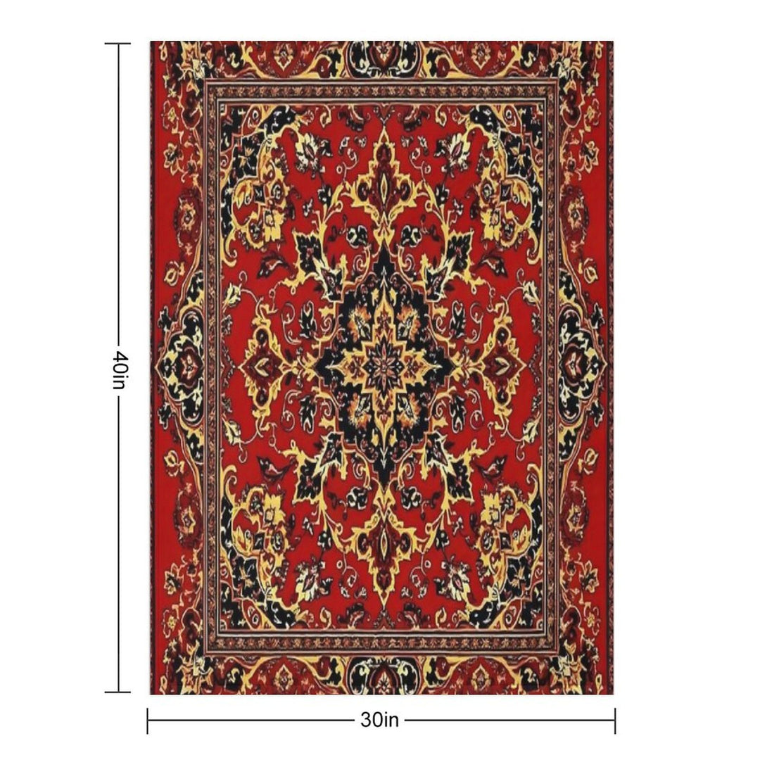 17th Century Afghanistan Rug Print Shrink-resistant Throw Blanket