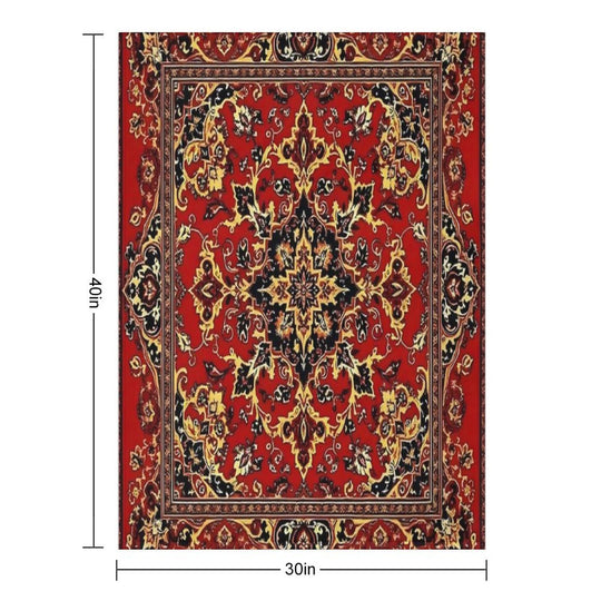 17th Century Afghanistan Rug Print Shrink-resistant Throw Blanket