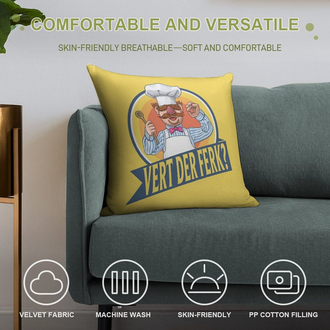 VERT DER FERK Soft Ultra-Soft Texture Throw Pillow