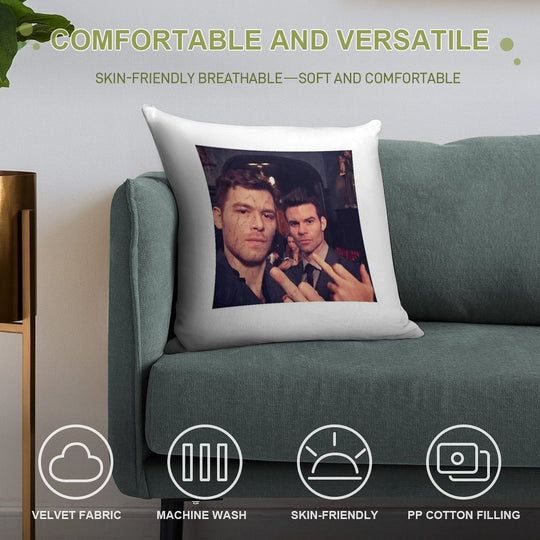 Klaus And Elijah Mikaelson Soft Hidden Zipper Throw Pillow