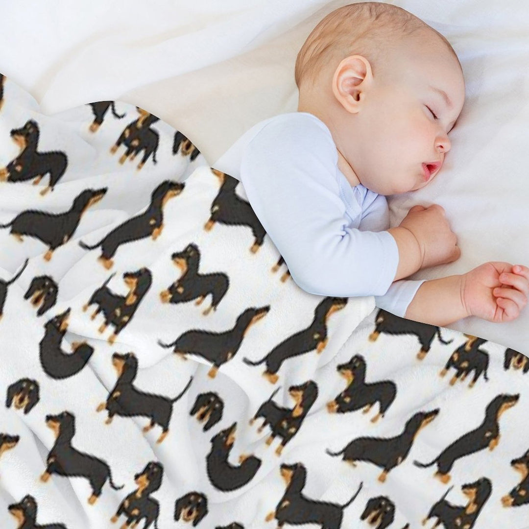 Cute Dachshund Dogs Velvety-soft Throw Blanket
