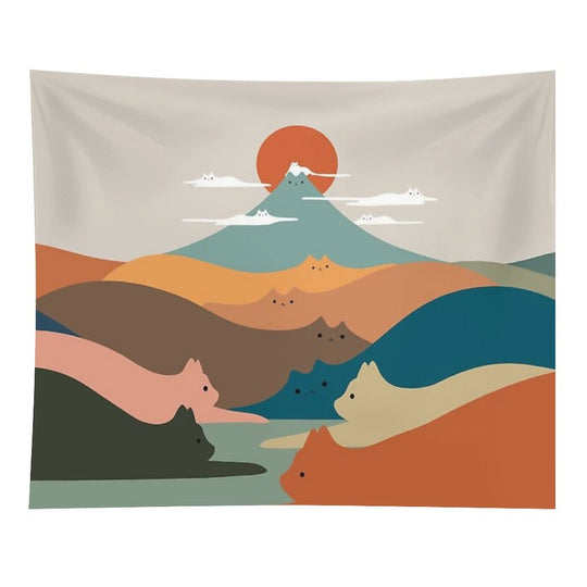 Cat Landscape 132 Tapestry