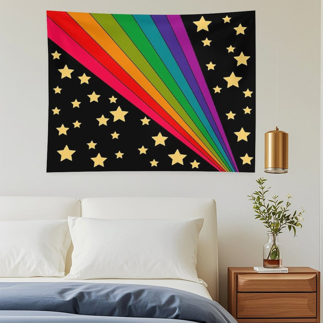 Stars And Rainbow Tapestry
