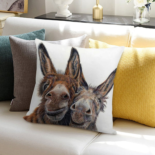 Donkeys - Hee Haw Soft Reinforced Edging Throw Pillow