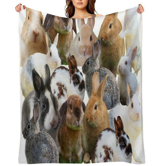 Cute Rabbitsbunnies All-season Throw Blanket