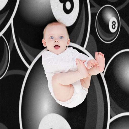 Billiards Black 8 Ball 8-Ball Black And White Durable Throw Blanket